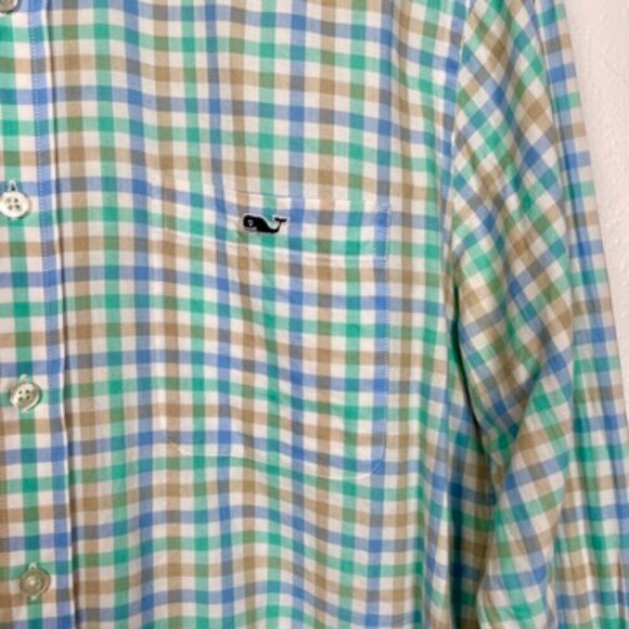 Banana Republic and Vineyard Vines Men's Button Down Plaid Slim Fit Bundle Sz: M - Picture 3 of 14